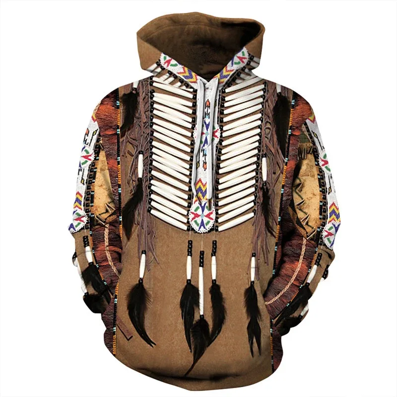 Fashionable 3D Printed Bohemian Pattern Men's Top Fashionable Men's Loose Large Sports Hoodie Street Retro Long Sleeve Hoodie — image 35