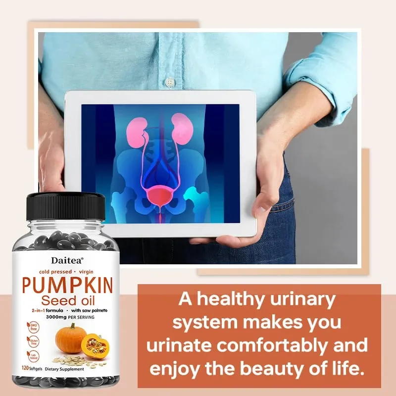 Pumpkin Seed Oil + Saw Palmetto Extract Supports Prostate and Urinary System Health Hair Care Anti-Hair Loss Men's Health — image 6