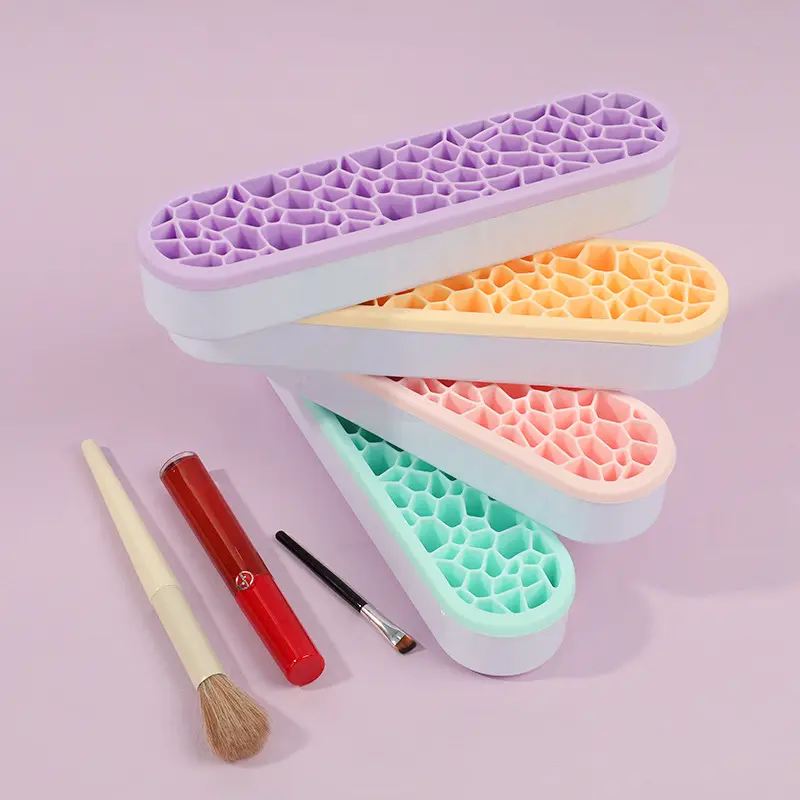 Caja de almacenamiento de alta calidad, soportes para bolígrafos de pintura, caja de almacenamiento de silicona, soporte para brochas de maquillaje, caja organizadora para brochas — image 1