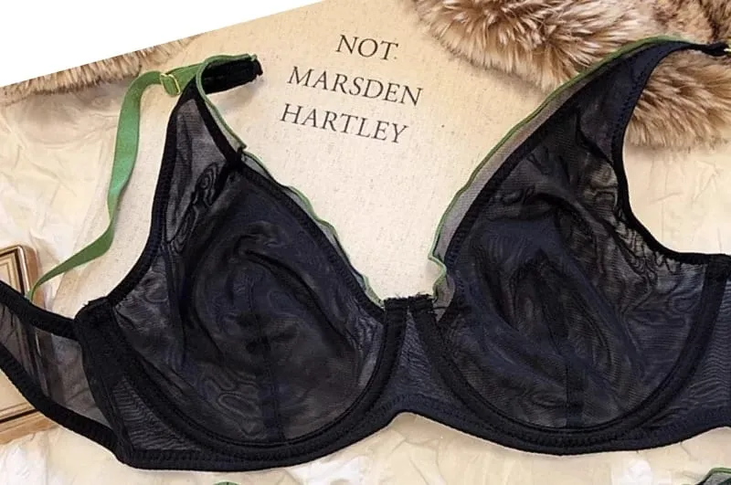 เซ็กซี่ภาษาฝรั่งเศสคำตาข่าย Bra Panty ชุด Ultra บาง Underwire Push Up Minimizer ชุดชั้นในสนับสนุนถ้วยสามเหลี่ยมสำหรับหน้าอกขนาดใหญ่ขนาดเล็กดู