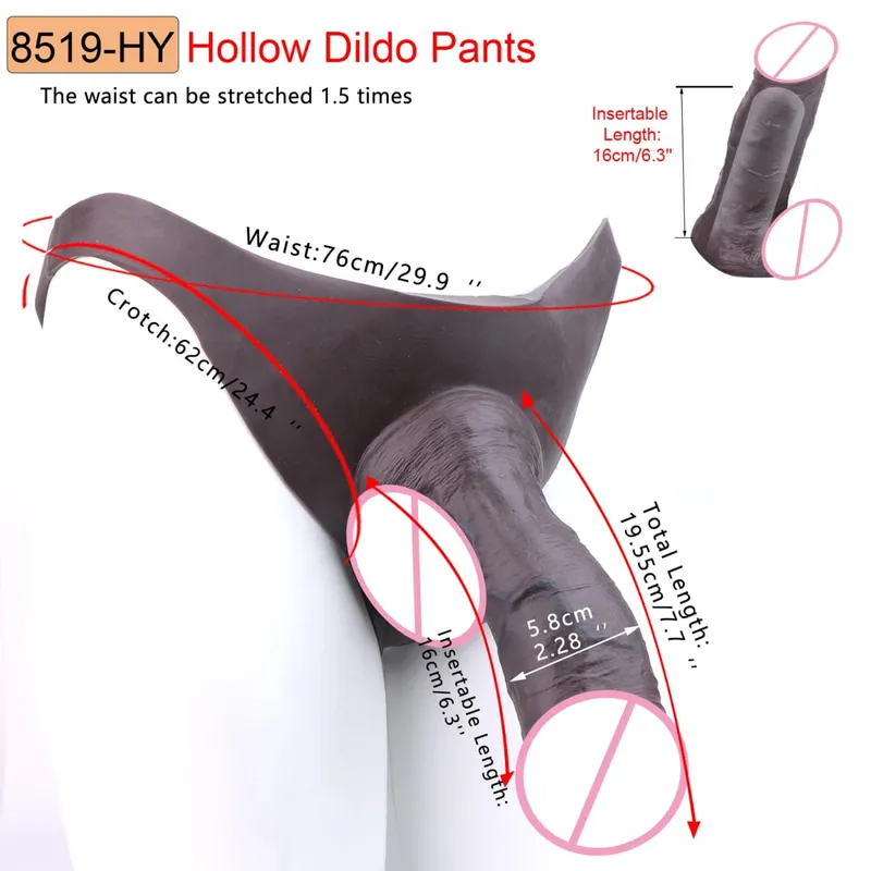 Duże, puste spodnie silikonowe typu Dildo Premium, nadające się do noszenia, hiperrealistyczne, wkładane nakładki na penisa, intymne zabawki do noszenia dla dorosłych — image 28