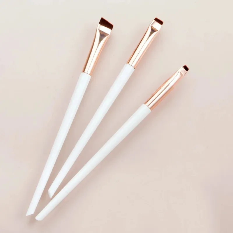 3 Teile/satz Klinge Eyeliner Pinsel Augenbraue Pinsel Tragbare Flache Fein Eye Liner Stirn Kontur Make-Up Pinsel Bilden Werkzeug Großhandel 2025 — image 6