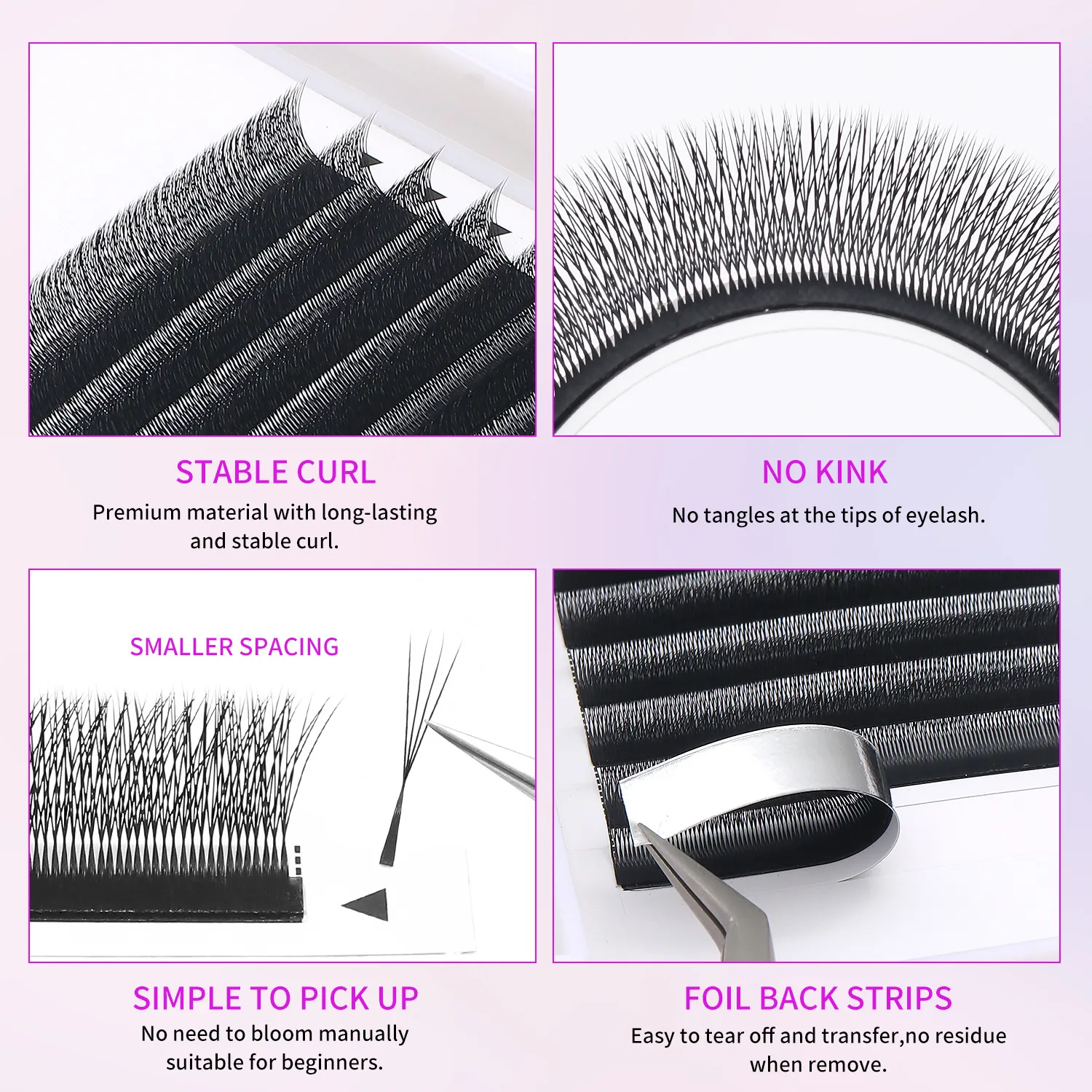 แคบ 2D Y 3D 4D 5D Eyelash Extension V-รูปปริมาณแฟนWรูปร่างขนตาBASFธรรมชาติหนาแน่นFaux Mink Lashes — image 5