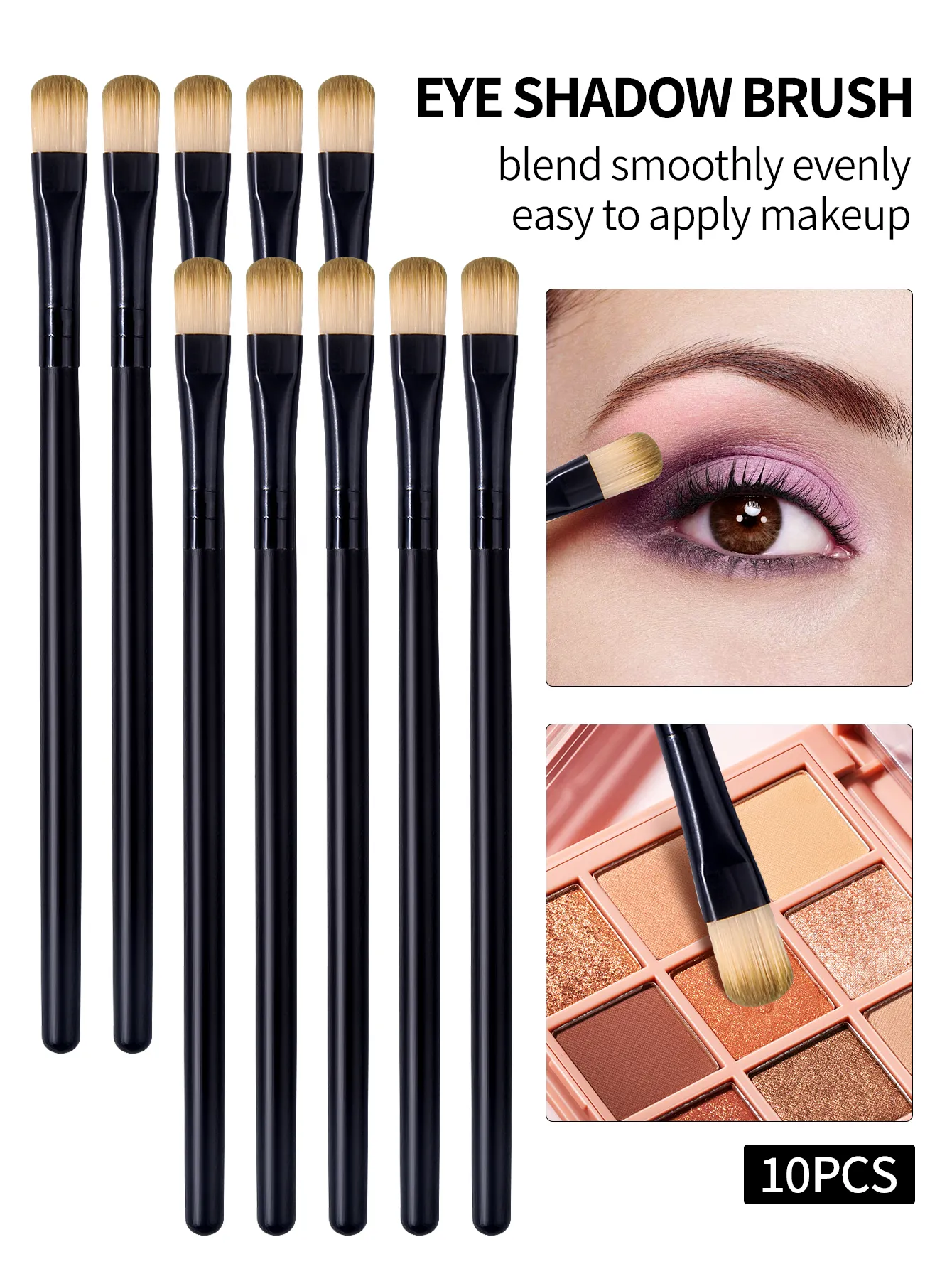 10PCS Augen Make-Up Pinsel Set Weiche Contouring Lidschatten Eyeliner Augenbraue Pinsel Frauen Gesichts Schönheit Kosmetische Werkzeug — image 2
