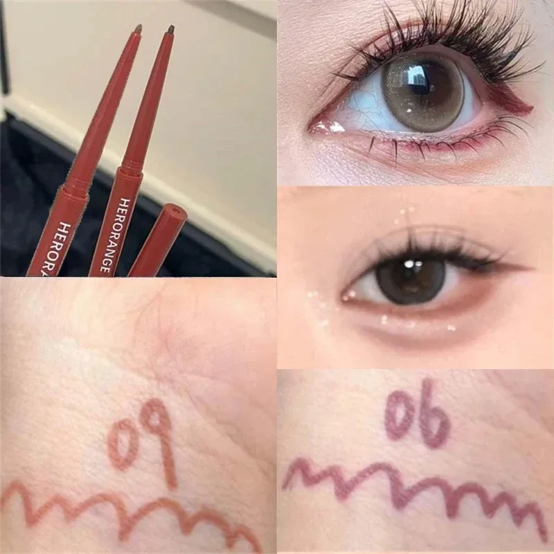 Crayon Eyeliner 12 couleurs, rouge vin, imperméable, durable, marron mat, fard à paupières, bâton de Contour, pigment élevé, maquillage pour les yeux, ver à soie — image 21