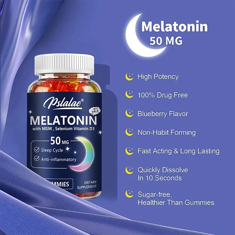 Gomas de melatonina 50mg - Ajudam a dormir, melhoram a qualidade do sono e apoiam o sono profundo