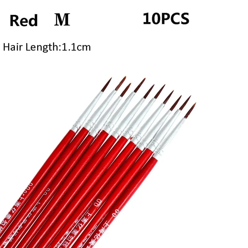 10Pcs 좋은 손으로 그린 얇은 후크 라인 펜 드로잉 아트 펜 나일론 브러쉬 메이크업 아이 라이너 펜 세부 브러쉬 화장품 미술 용품 — image 12