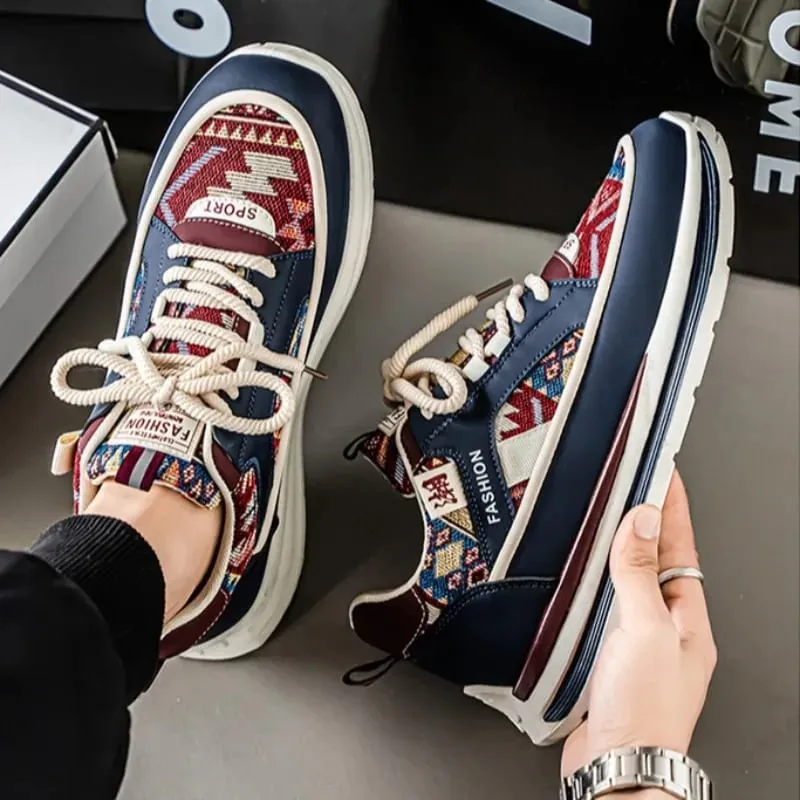 Luxury Men Trendy Casual Sneakers Outdoor Comfortable Platform Vulcanized Shoes Non Slip Wear-resistant Men Running Shoes Hombre — image 2
