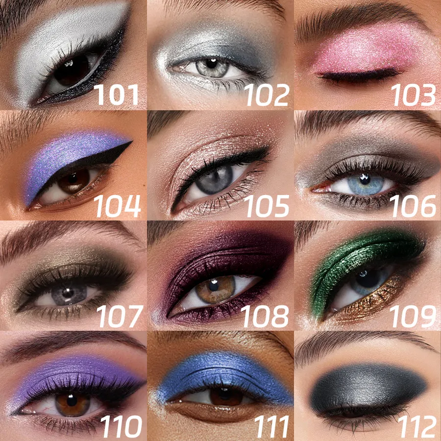 12 Colors Metallic White Black Purple Eyeshadow Pencil Glitter 1pc Liner Pen Highligter Long Lasting Blue Cream Eye Shadow — image 3