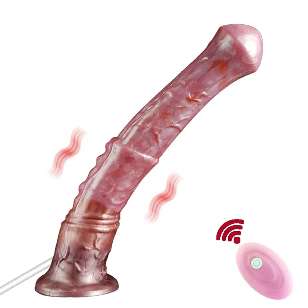 Ejakulerande Häst Dildo 10 lägen Vibrator Kvinnlig Clit Stimulator Silikon Djur Penis Med Sucker Sexleksak För Kvinnor Män — image 1