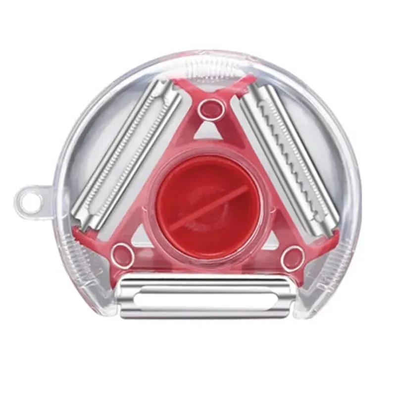 Küche 3 in 1 Schäler Rotary Mehrzweck Edelstahl Kartoffelschäler Slicer Reibe Shredder Gemüse Obst Schäler — image 12