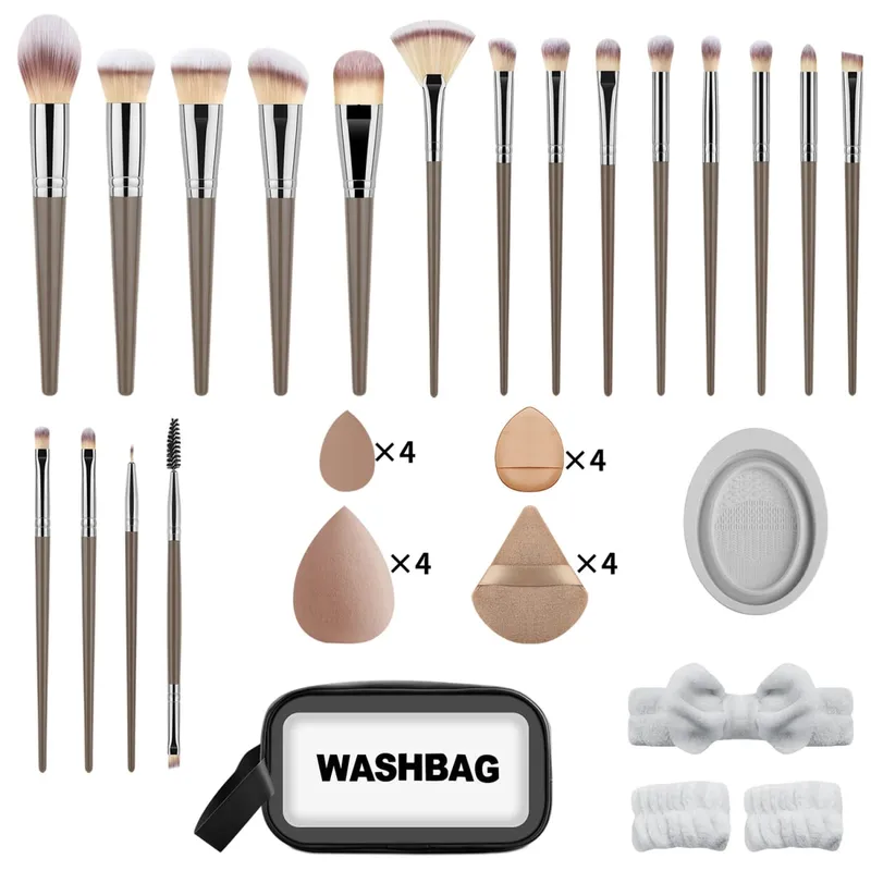 39-teiliges Make-up-Set, 18-teilige Pinsel und Schönheitszubehör, weiche Borsten für das gesamte Gesicht, Heim- und Reise-Kosmetikset