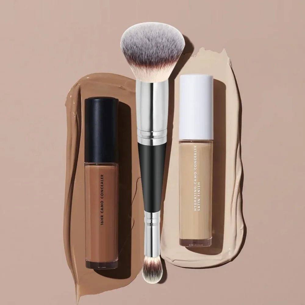 Pincéis de maquiagem profissional de cabeça dupla 2 em 1, pincel de base, corretivo, iluminador, pó, blush, ferramentas de maquiagem de beleza — image 4