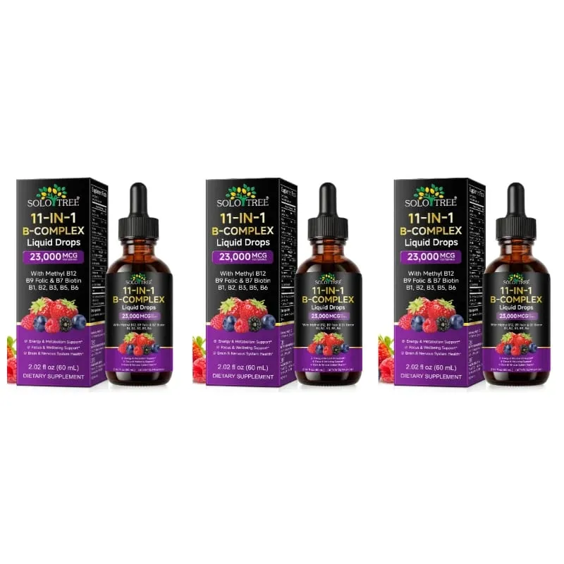 11-in-1 B Complex Liquid หยดพร้อม Methyl B12 โฟเลตไบโอตินสำหรับการเผาผลาญพลังงานรายวันโฟกัสสมองและการสนับสนุนภูมิคุ้มกัน 60ml — image 9
