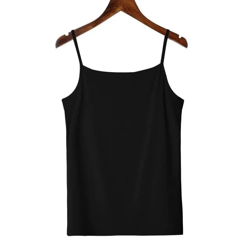 Solid Color Sleeveless Camisole Vest Casual Basic Slim Tank Top All Match Daily Women Summer Fashion Streetwear Tops Underwear