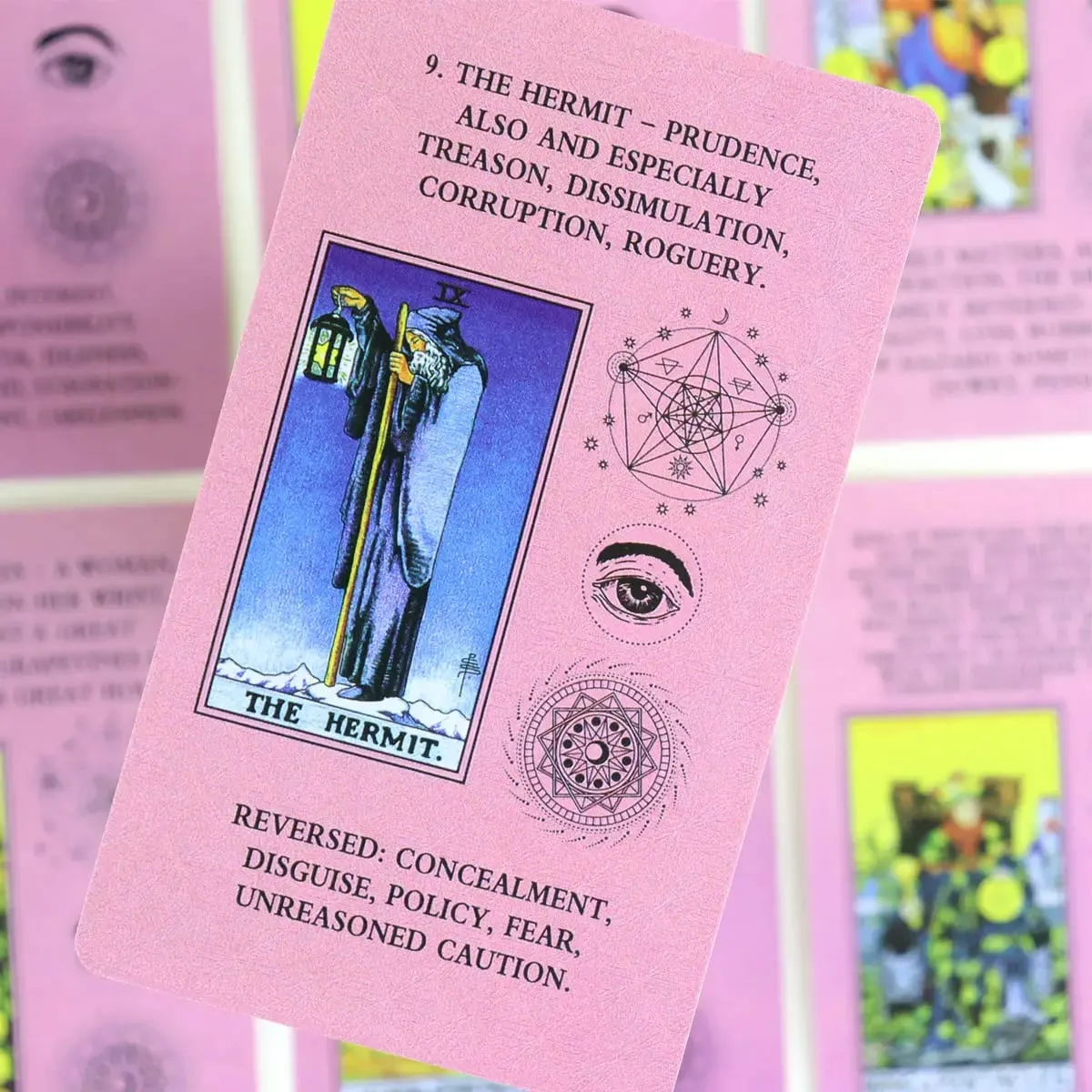 Pink Learning Tarot 78 τμχ Κάρτες Ταρώ με λέξεις-κλειδιά με βάση το σύστημα Rider Waite 10,3*6cm — image 4