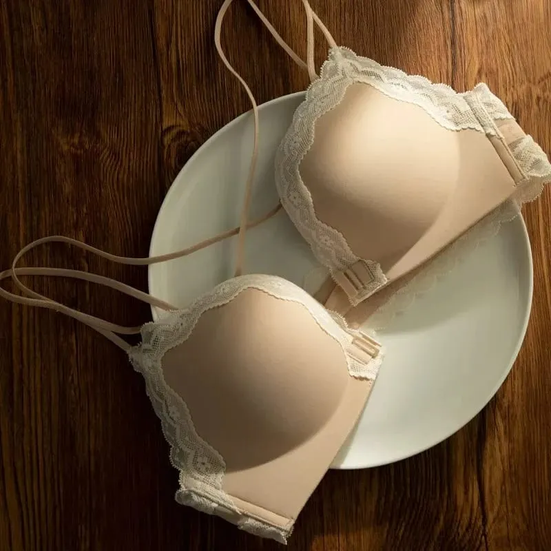 Busto piccolo Gancio anteriore Reggiseno push up senza fili Spalline sottili Beauty Back Anti-Cedimento Supporto seno laterale Reggiseno da donna S-XL