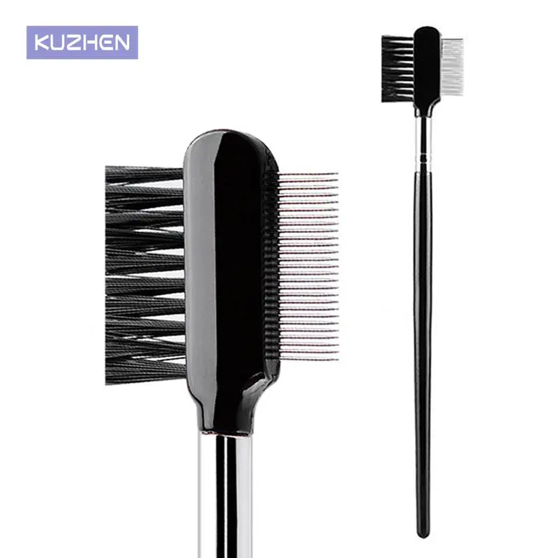 1PC štětec na řasy Hřeben na obočí štětce na líčení Professional Dual Makeup Tool maquiagem Black Kabuki Wood Beauty — image 1