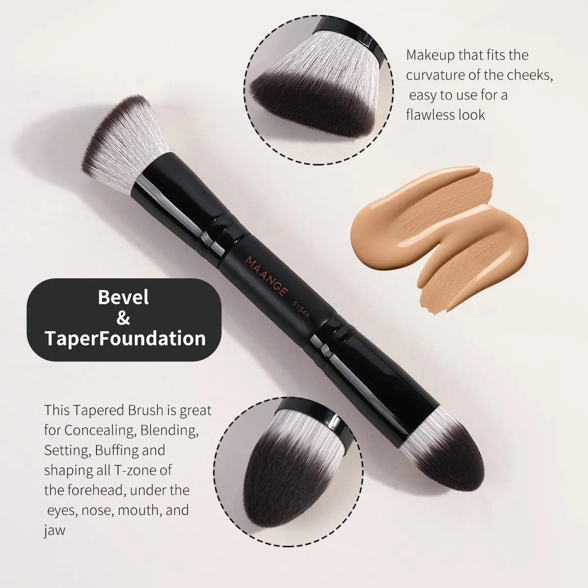 4 τμχ Πινέλα μακιγιάζ με διπλή απόληξη Σετ με Box Foundations Powder Conceal Blush for Eyeshadow Basic Brush Ταξίδι για αρχάριους — image 3