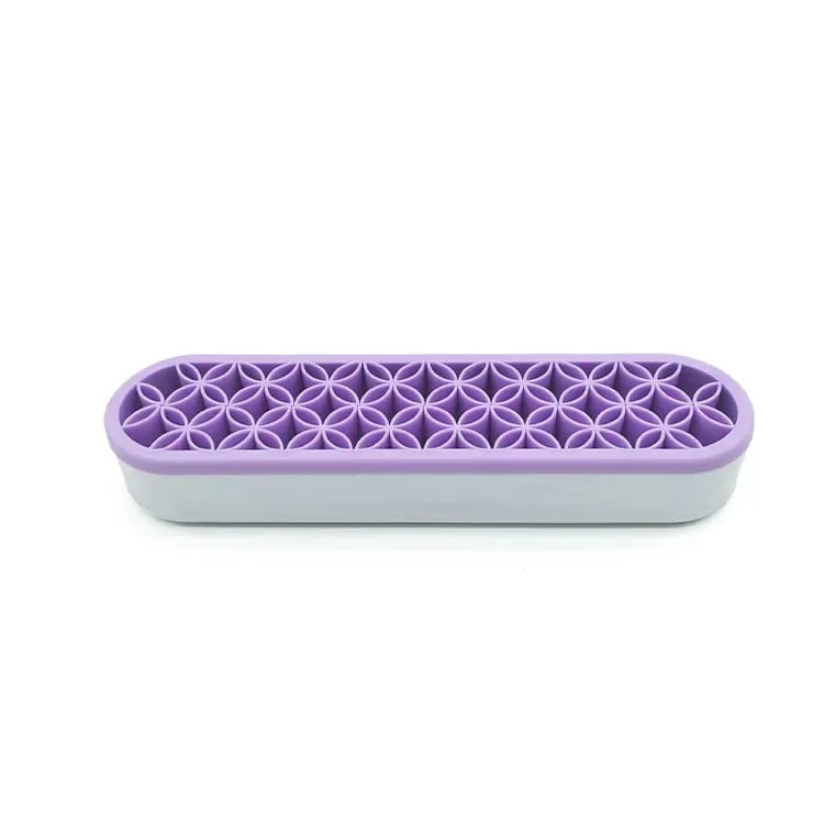 Silikon-Make-up-Pinselhalter, Ständer, Organizer, multifunktionales Desktop-Aufbewahrungsregal, Lochdesign für Pinsel, Stifte, Bleistifte — image 8