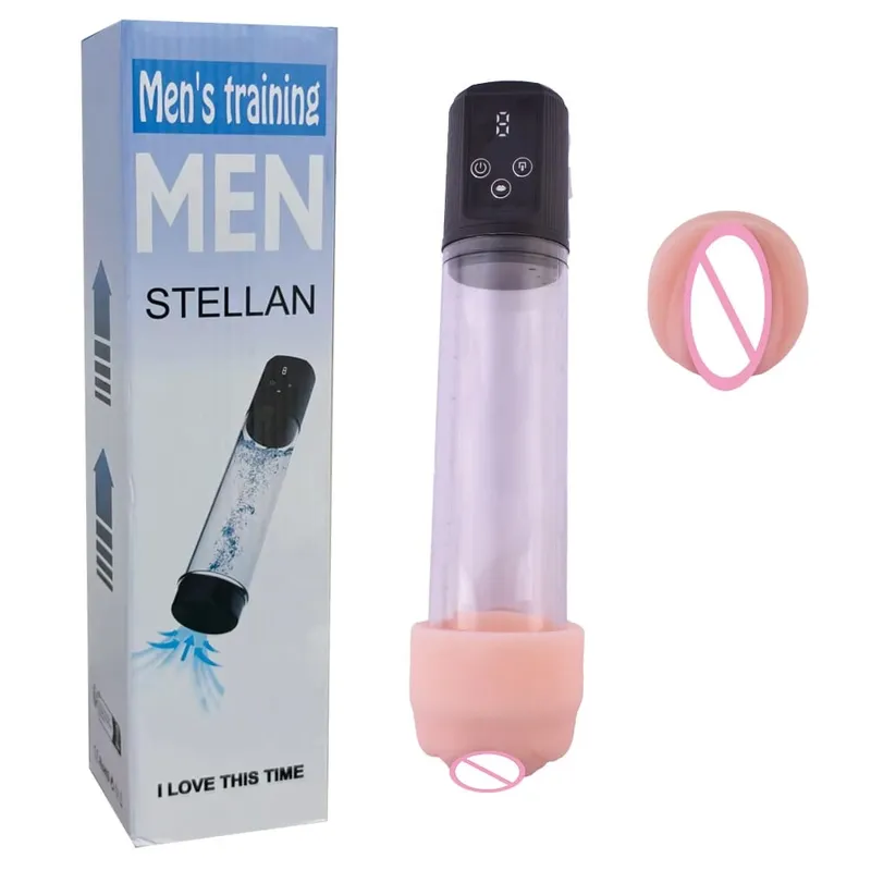 Automatisk mandlig masturbator Air Water Extender med 9 træningstryk og 4 sugetilstande Voksen sexlegetøj til mænd erektion