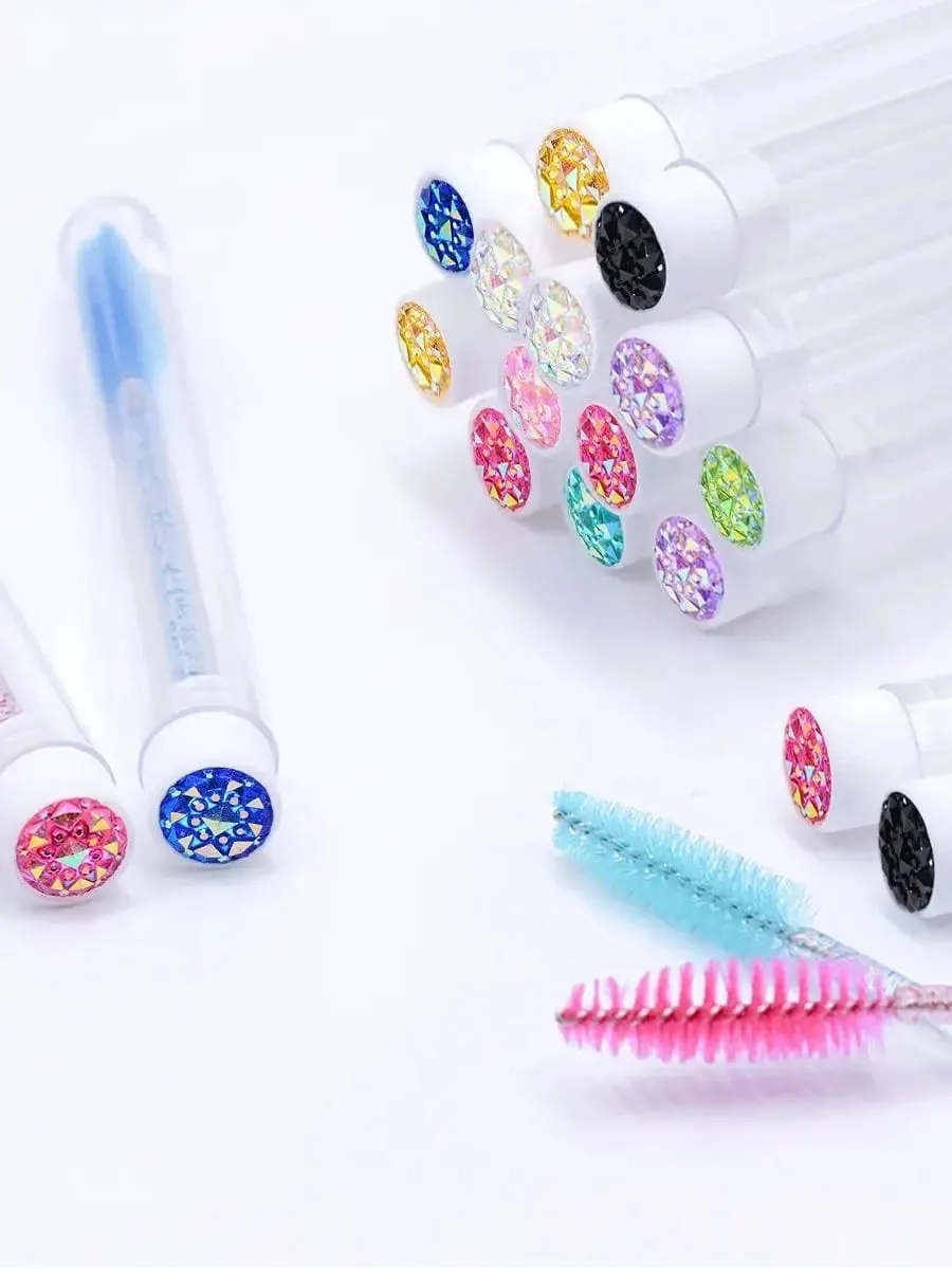 Tubes de brosse à cils avec baguettes de Mascara en cristal, peigne à sourcils, bobines, conteneur, applicateurs de brosse à cils, outils de maquillage, 20 pièces — image 2