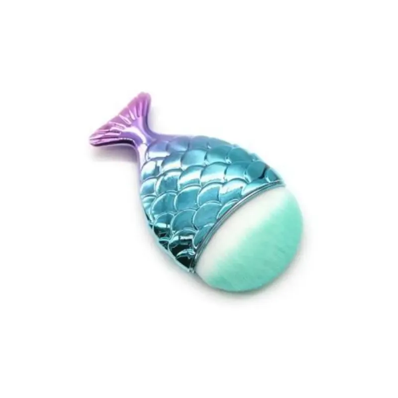 Soft Colorful Fish Tail Shape Makeup Brush Mermaid Face Blush Powder Brush Multi-Function Nail Brush Cosmetic Brushes Tool — image 7