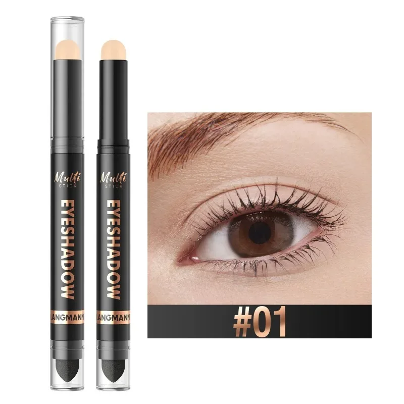 Bâton de fard à paupières Double tête, 16 couleurs, nacré, chatoyant, marron, crème hautement imperméable, crayon d'ombre à paupières, maquillage longue durée pour les yeux — image 20