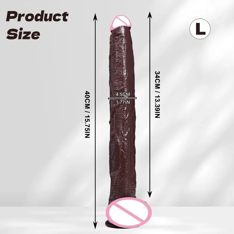 40cm longo vibrador realista forma de cobra única camada silicone pênis grande macio brinquedo sexo anal ventosa pau para mulher g-ponto orgas — image 9
