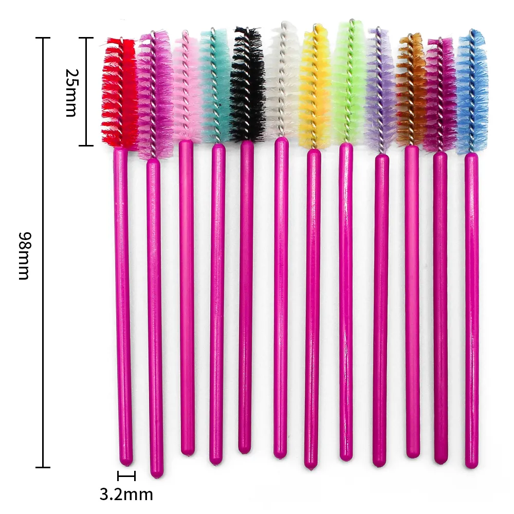 50ชิ้นทิ้งแปรงขนตาขยายกุหลาบสีแดงคิ้วแปรงมาสคาร่าไม้กายสิทธิ์ตาขนตาชุดเครื่องมือเครื่องสำอางแต่งหน้าความงาม — image 5