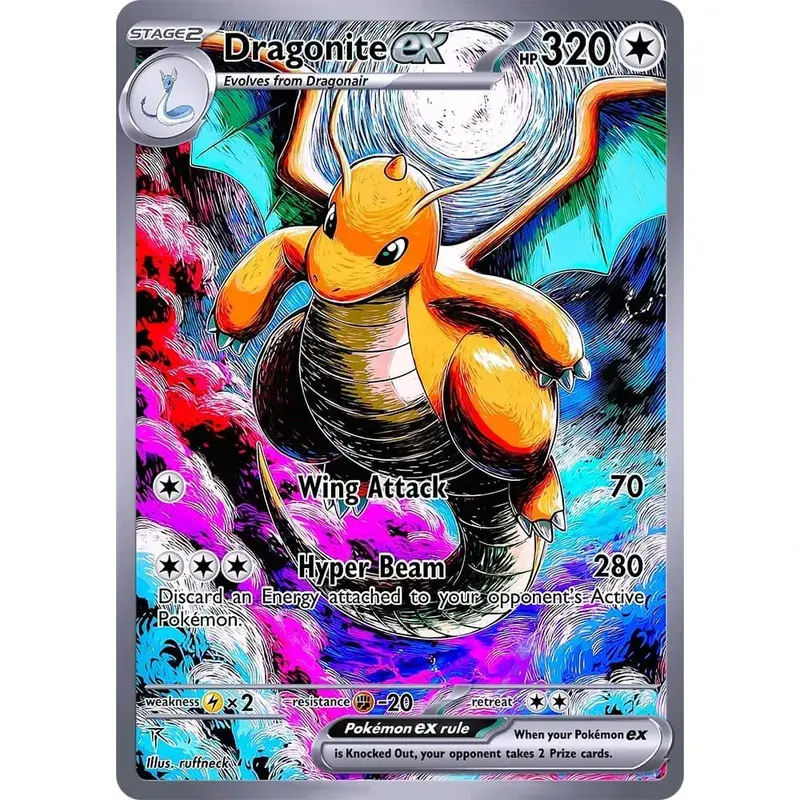 Kad Koleksi DIY DRAGONITE Buatan Sendiri Kad Klasik Permainan Klasik Anime Kad Hadiah Mainan