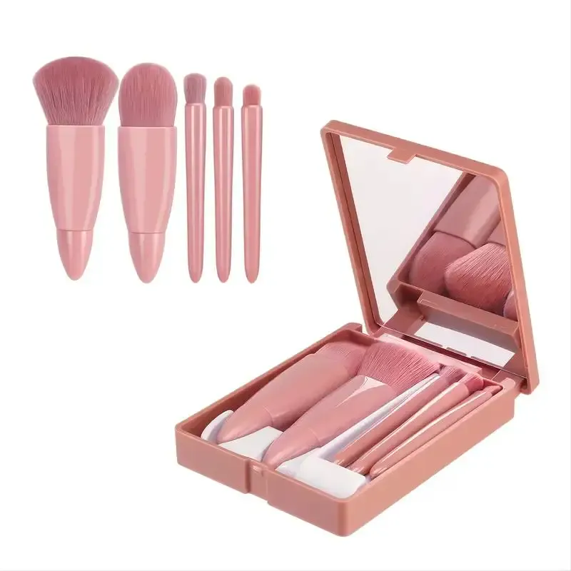 5pcs Mini Makeup Brushes Small Function Kit Kumpletong Cosmetic Brushes na May Case At Mirror Travel Size Set ng Makeup Brushes — image 4