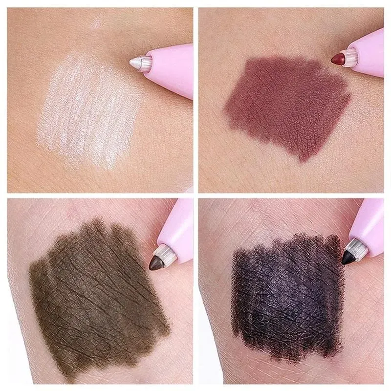 Pena Rias Multifungsi 4 In 1 Eyeliner Travel Kompak Penggaris Bibir Pensil Alis Pena Highlighter Set Rias Wajah — image 5