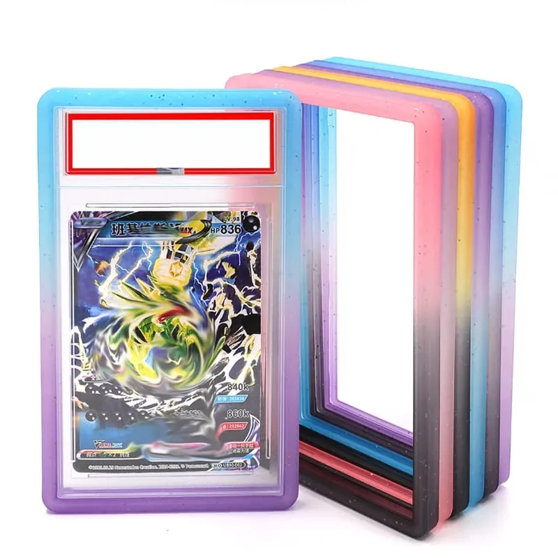 35PT Grade Graded Card Slab Gradient Silicone TPU Bumper Case Guard Protector voor sportspel Pokemon Card Display Sleeves Skin — image 3