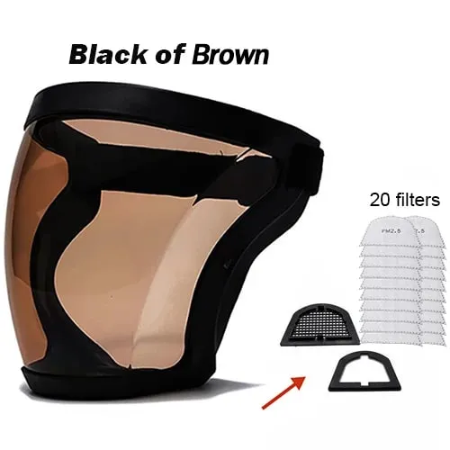 Visiera integrale trasparente Maschera antiappannamento riutilizzabile antipolvere Occhiali di sicurezza HD Protezione da cucina Maschera antispruzzo con filtri — image 17