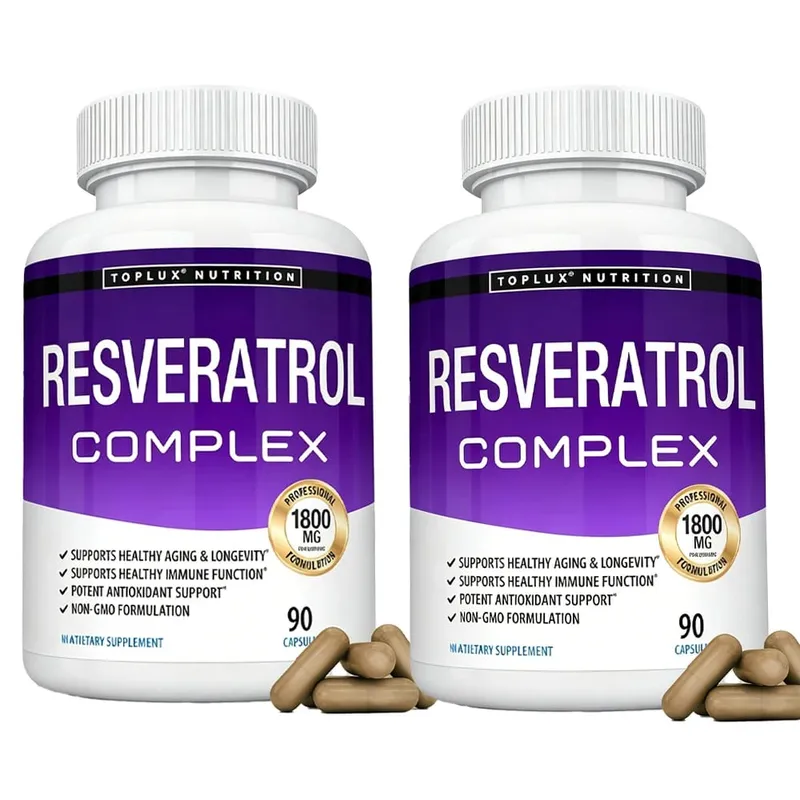 Complexo de Resveratrol - Suplemento de Resveratrol Trans com Semente de Uva - Promove o envelhecimento saudável, função cerebral do sistema imunológico 90 comprimidos — image 8