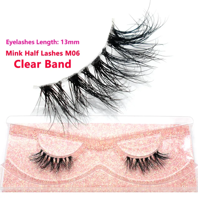 Pestañas de medio ojo, pestañas postizas cortas de visón 3D naturales, tira cruzada fina y esponjosa, pestañas postizas suaves, media extensión de pestañas, maquillaje — image 46