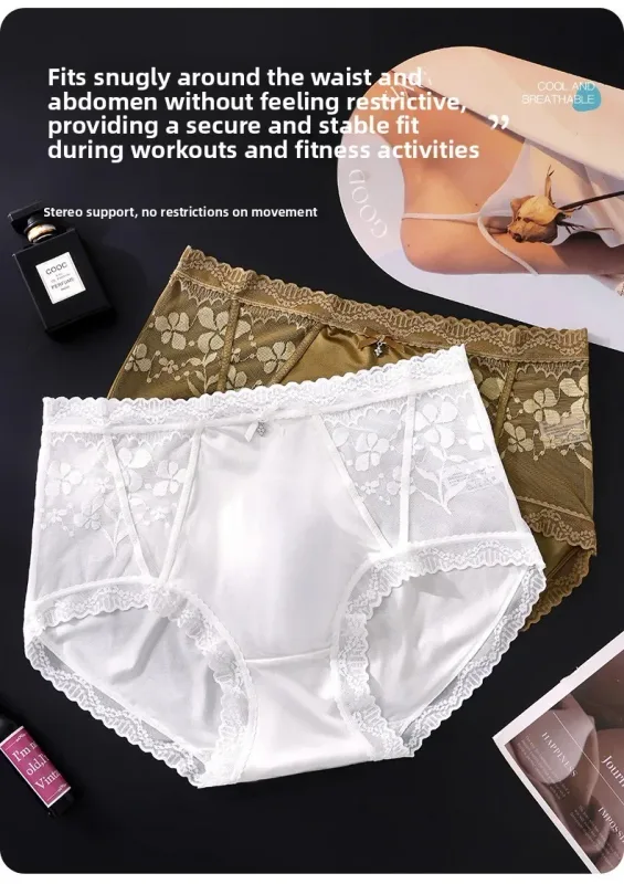 Confezione da 2 slip da uomo in pizzo di raso a vita media, custodia 3D, fiocco in strass, bordo smerlato elastico alto, liscio — image 2