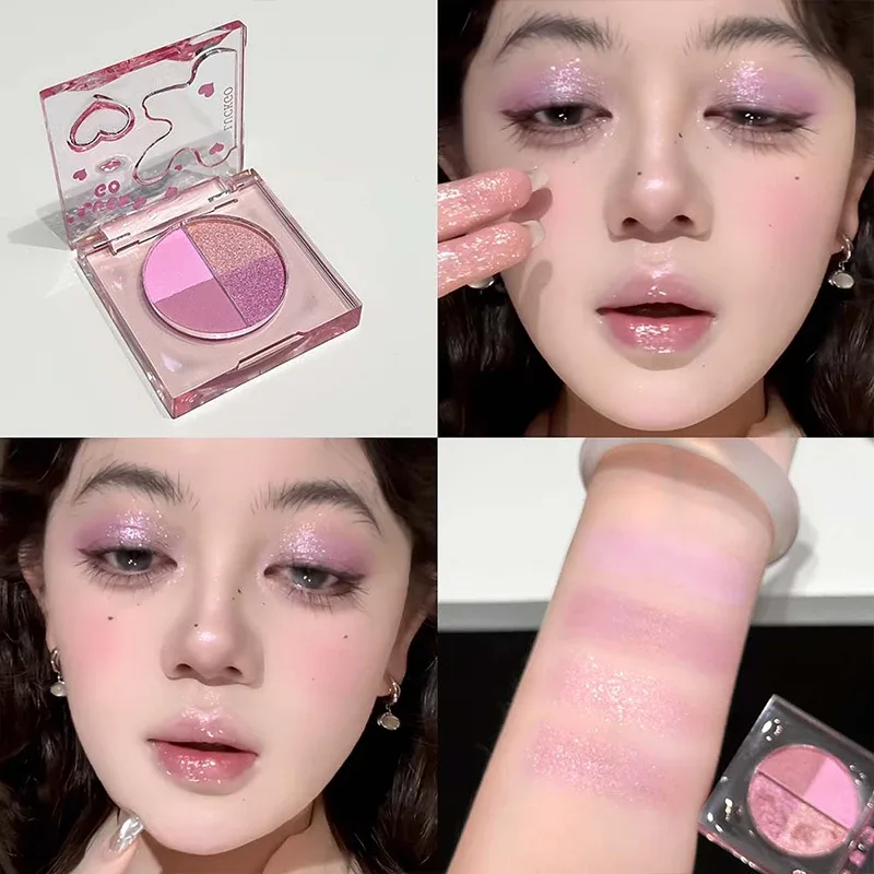Mini 4 สีอายแชโดว์ Palette Natural Brightening Matte & Shimmer โกหก Silkworm Eye Shadow Lavender เครื่องสำอางแต่งหน้าเกาหลี — image 9