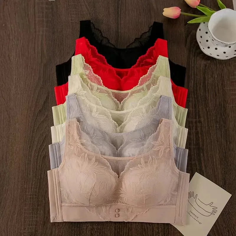 Tenká podprsenka Push-up s tenkým CD podprsenka Plus velikosti Sexy krajka Bezdrátová měkká podpora Proti povisnutí Nastavitelná spodní prádlo podprsenka pro ženy — image 3