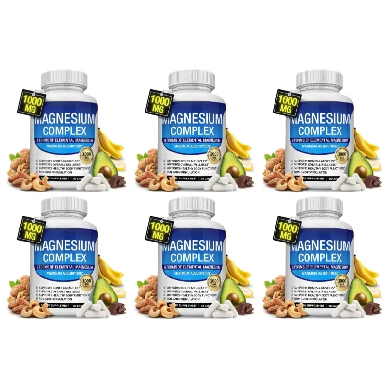 Nutrisi Magnesium Kapsul Kompleks 8 Bentuk Elemental Magnesium Mendukung Fungsi Tubuh Sehat 1000 Mg 90 Kapsul — image 12