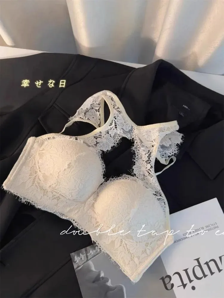 สเปนชุดชั้นในลูกไม้ชุด VS-แรงบันดาลใจ Halter Bra หน้าอกขนาดเล็ก Anti-Droop Slimming สนับสนุน PURE Winter Comfort Bralette — image 5