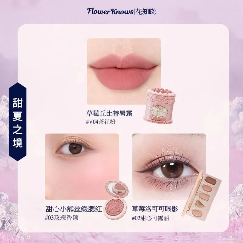 Flowerknows Complete Makeup Gift Set Long-Lasting Lip Glaze Blush & Shimmer Eyeshadow Palette All-in-One ชุดความงามของขวัญกล่อง — image 9