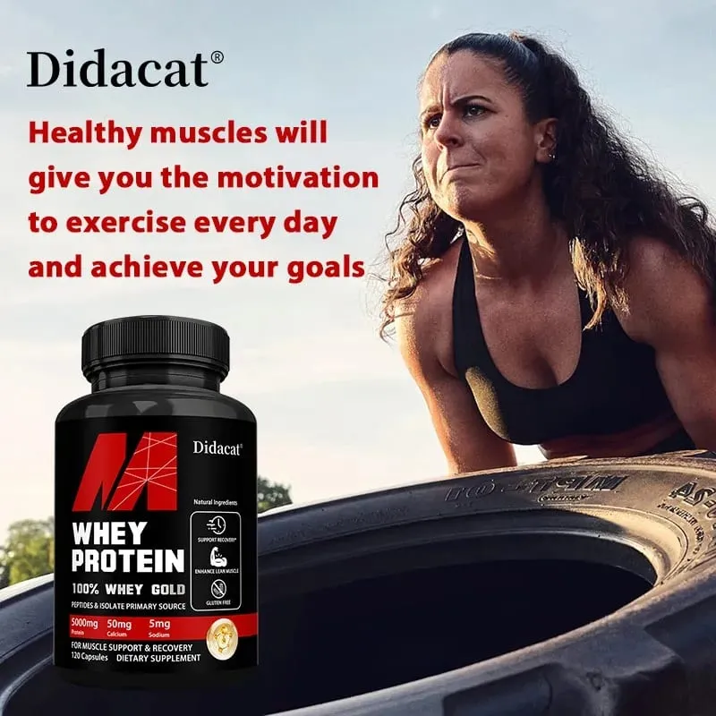 Didacat Whey Protein Concentrate dengan 5000mg Protein Bebas Gluten & Bukan GMO Meningkatkan Imuniti dan Menyokong Pemulihan Selepas Senaman — image 6