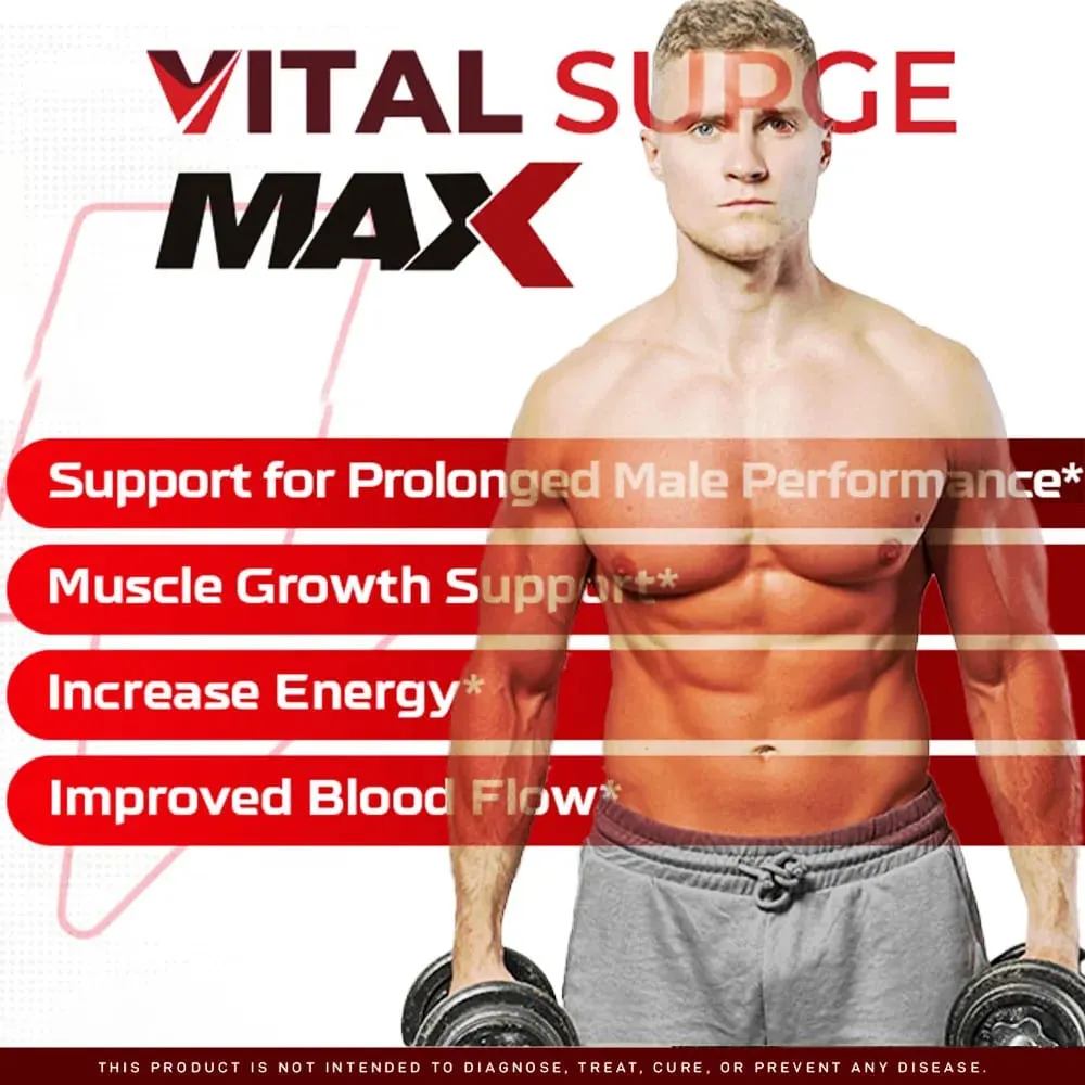 Vital Surge อาหารเสริมชาย Gummies สำหรับผู้ชาย 60 Count - โภชนาการเพื่อสุขภาพชาย — image 3