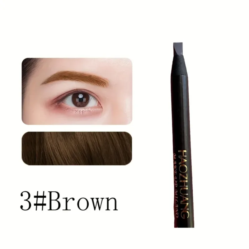 Pull Eyebrow Pencil Black Makeup High Quality Wild Line Eyebrow Pencil Hard Core Flat Head Pen White Waterproof — image 9