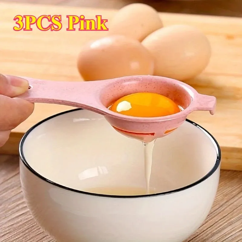 1pc Pemisah Telur Jerami Gandum Mampan - Penapis Kuning & Putih Mudah Untuk Membakar Alat Dapur
