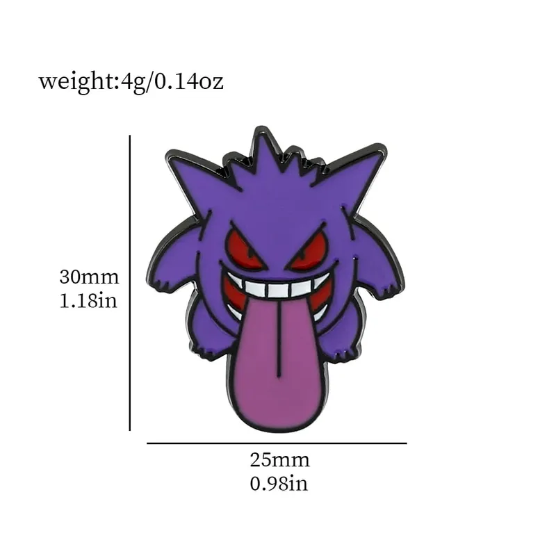 Broches de dessin animé Gengar, épingles à revers en émail pour sac à dos, accessoires de Collection de Fans, broches cadeaux — image 15