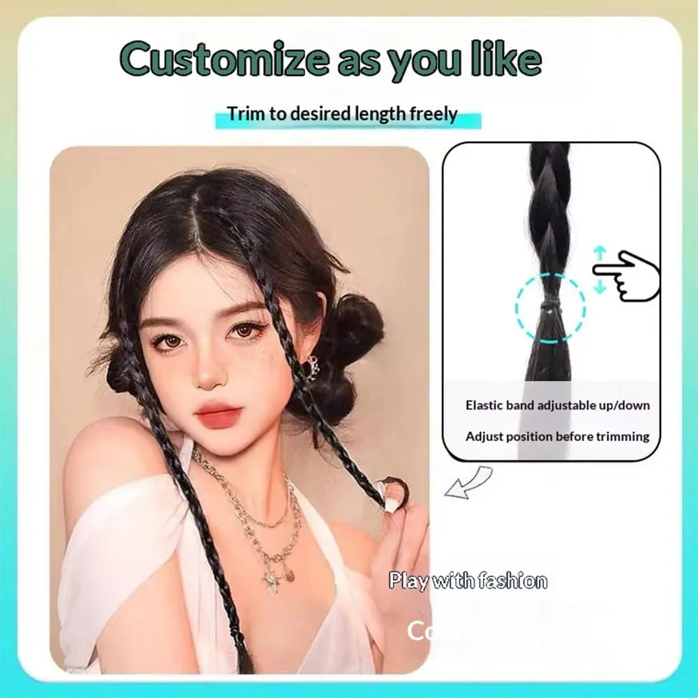 1 Cái Tổng Hợp Bím Tóc Giả Mạnh BB Kẹp Hộp Nhẹ Viền Đuôi Ngựa Tóc Miếng Dành Cho Nữ Phụ Kiện Thời Trang — image 5