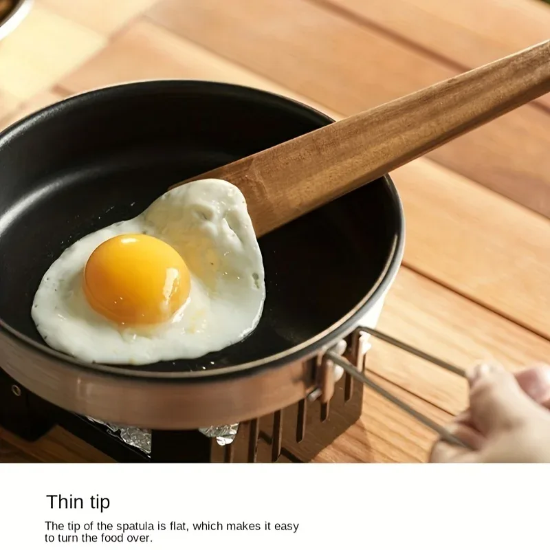 Spatula Kayu Jati Spatula Dapur Kecil untuk Memasak Pancake Telur Turner Spatula Memasak Luaran Alat Dapur — image 3